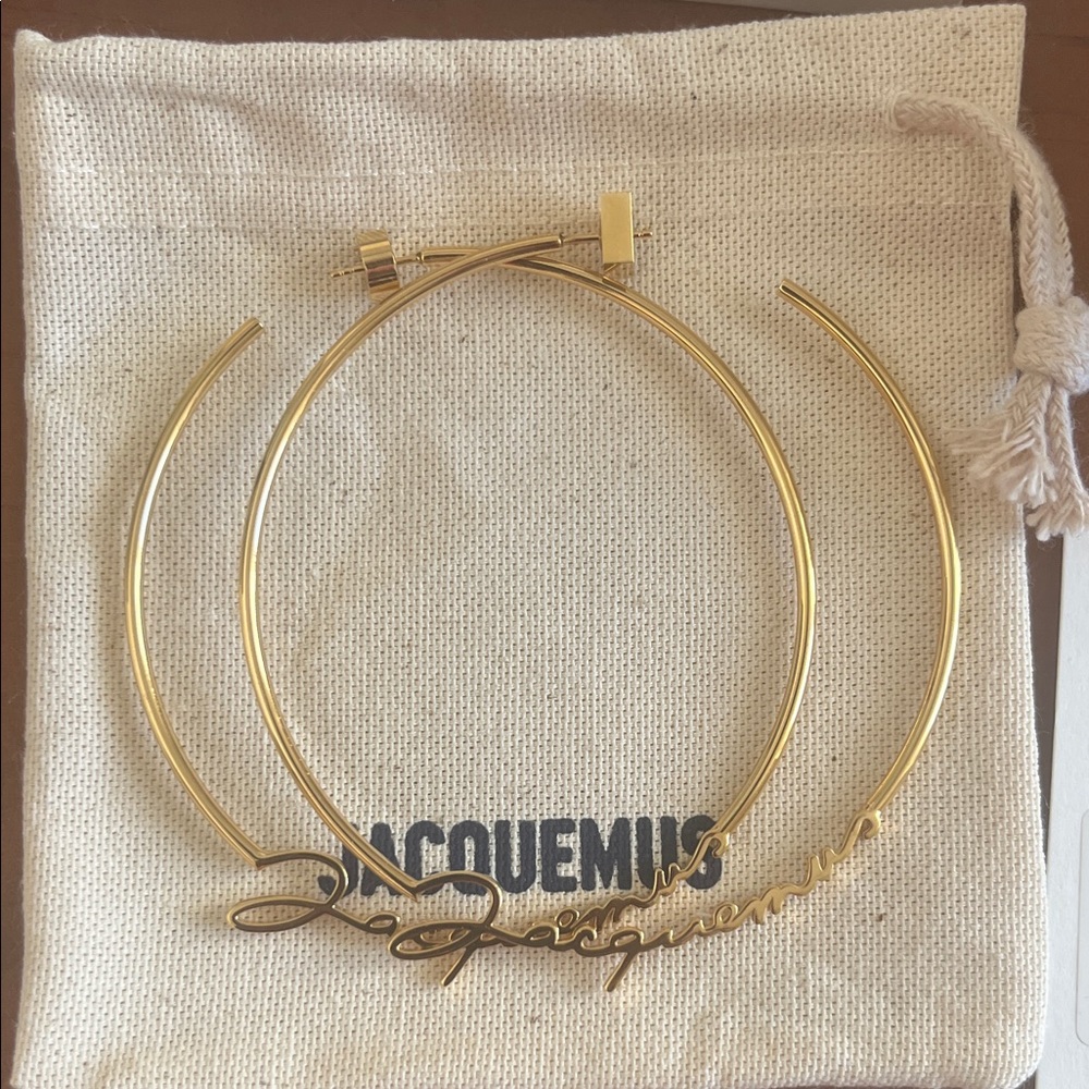 Jacquemus Signature Gold Colored Hoop Earrings